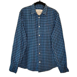 Frank & Eileen Luke Mens Flannel Shirt Size M Blue Plaid Cotton Comfort Classic